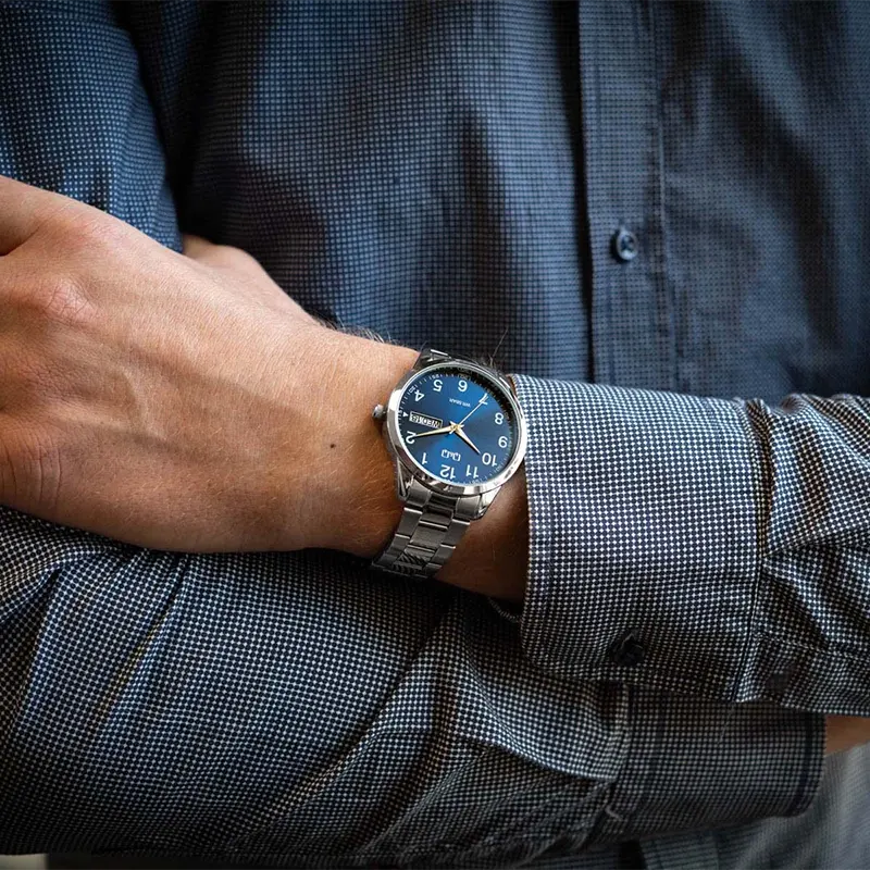 Q&Q Japan Quartz Blue Dial Day-Date Men's Watch- C32A-005PY